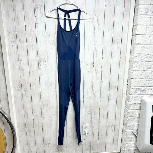 Puma Jumpsuit Women Size XS Racerback Blue Athletic Fitting Running Sports - Picture 1 of 5